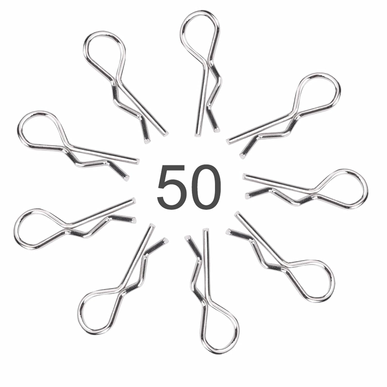 RC Shell Pin Set of 50 R Type Body Clip Pins for Remote Control Car 1/10 1/12 1/16 Scale Easy to Use for RC Hobbyists and Model Car Enthusiasts image number 4