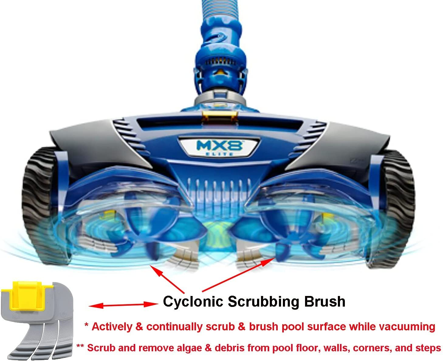 ATIE MX8 Elite, MX6 Elite, and Maxx Pool Cleaner Cyclonic Scrubbing Brush R0714400 Replacement for Zodiac Polaris MX8 Elite, MX6 Elite, and Maxx Scrubbing Brush R0714400 (8 Pack) image number 3