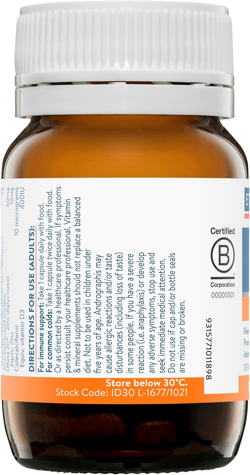 Ethical Nutrients Immune Defence - Relieves the 5 Symptoms of Common Colds & Supports Immunity - 30 Capsules