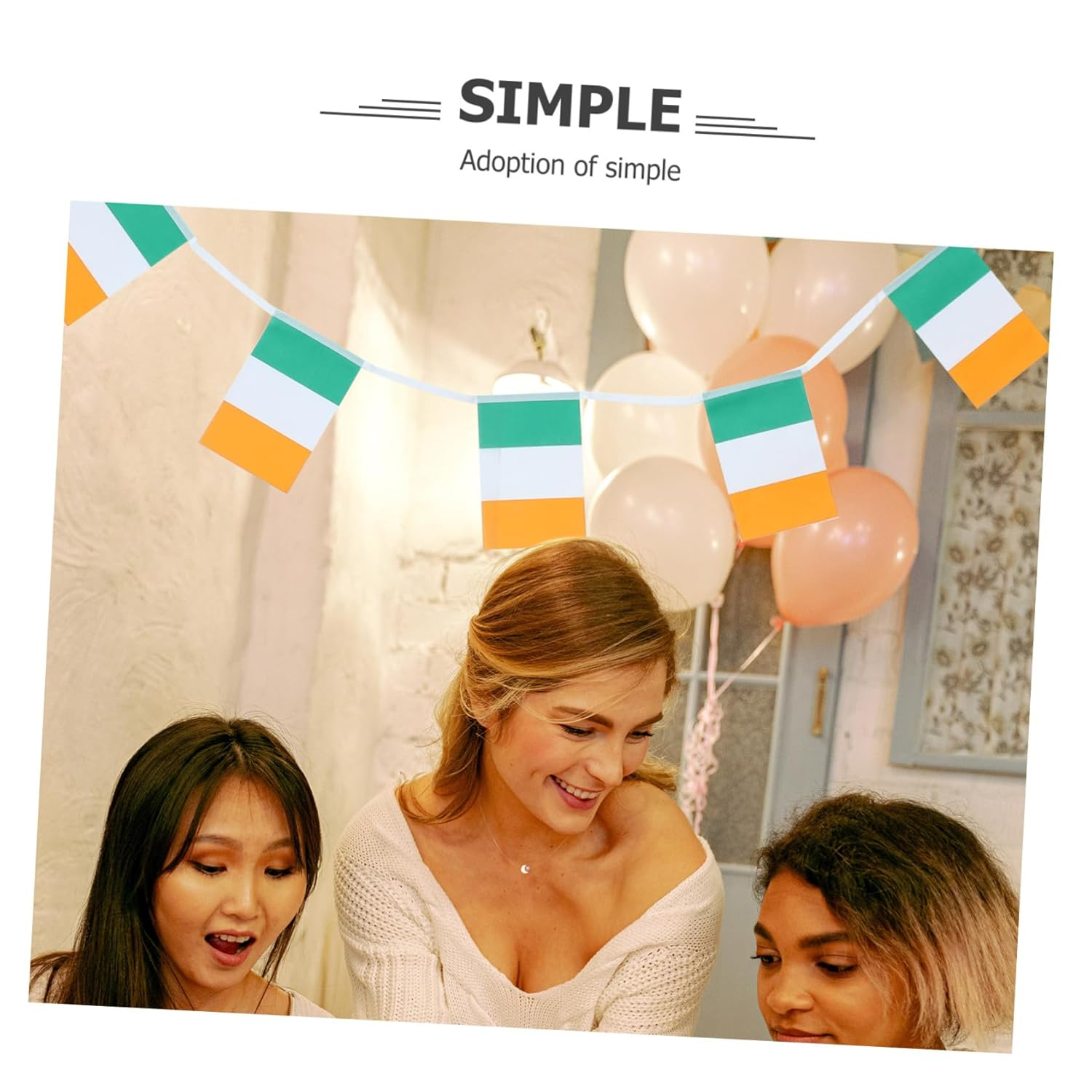 COOLHIYA St Patricks Day Festival Decoration Ireland Flag String Flags for Party 1Pc