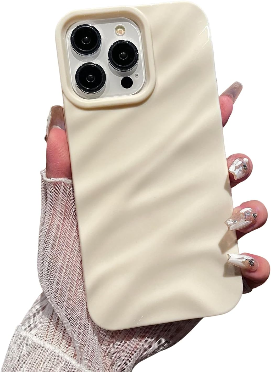 Cute Case for Iphone 16 6.1 Inch, Slim Wave Water Ripple Pattern Case for Girls Women & Men, Luxury Soft TPU Shockproof Protective Cover for Iphone 16-Wine Red