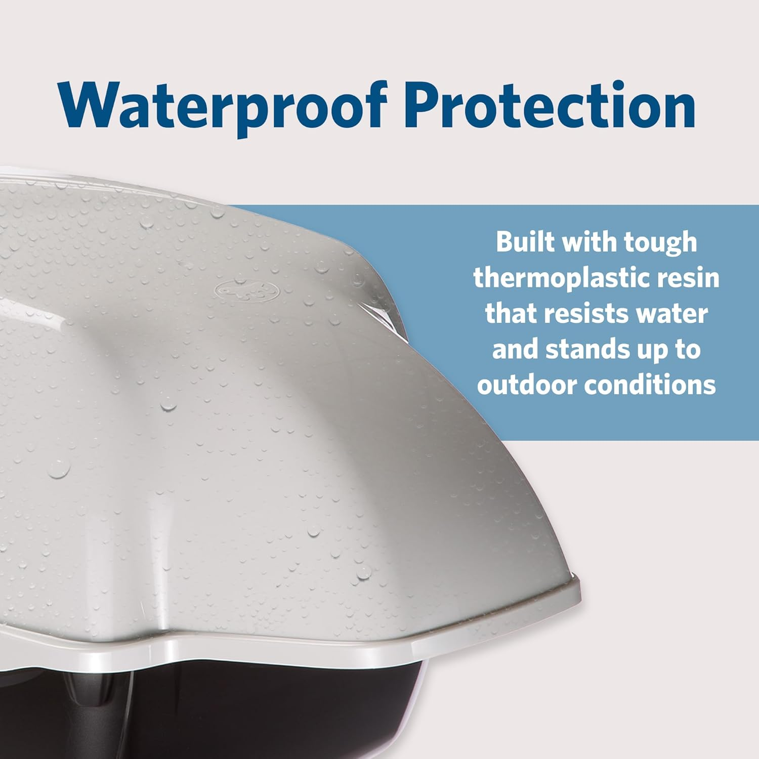 Ferplast Cosmic Outdoor Hooded Litter Box- Black; Measures 20X16X15 image number 4