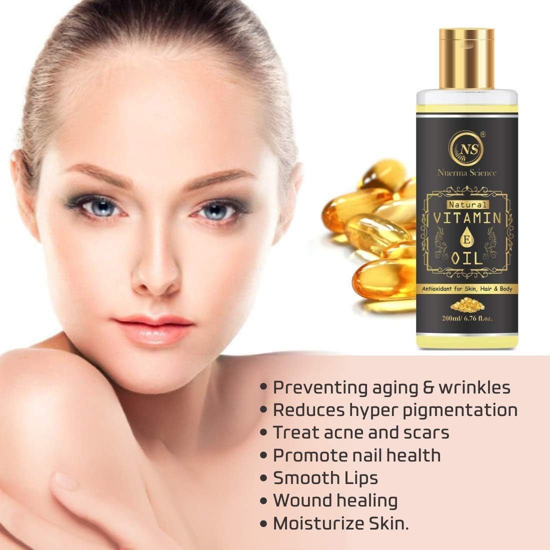 Nuerma Science Vitamin E Oil for Skin & Hair-200 ML image number 3