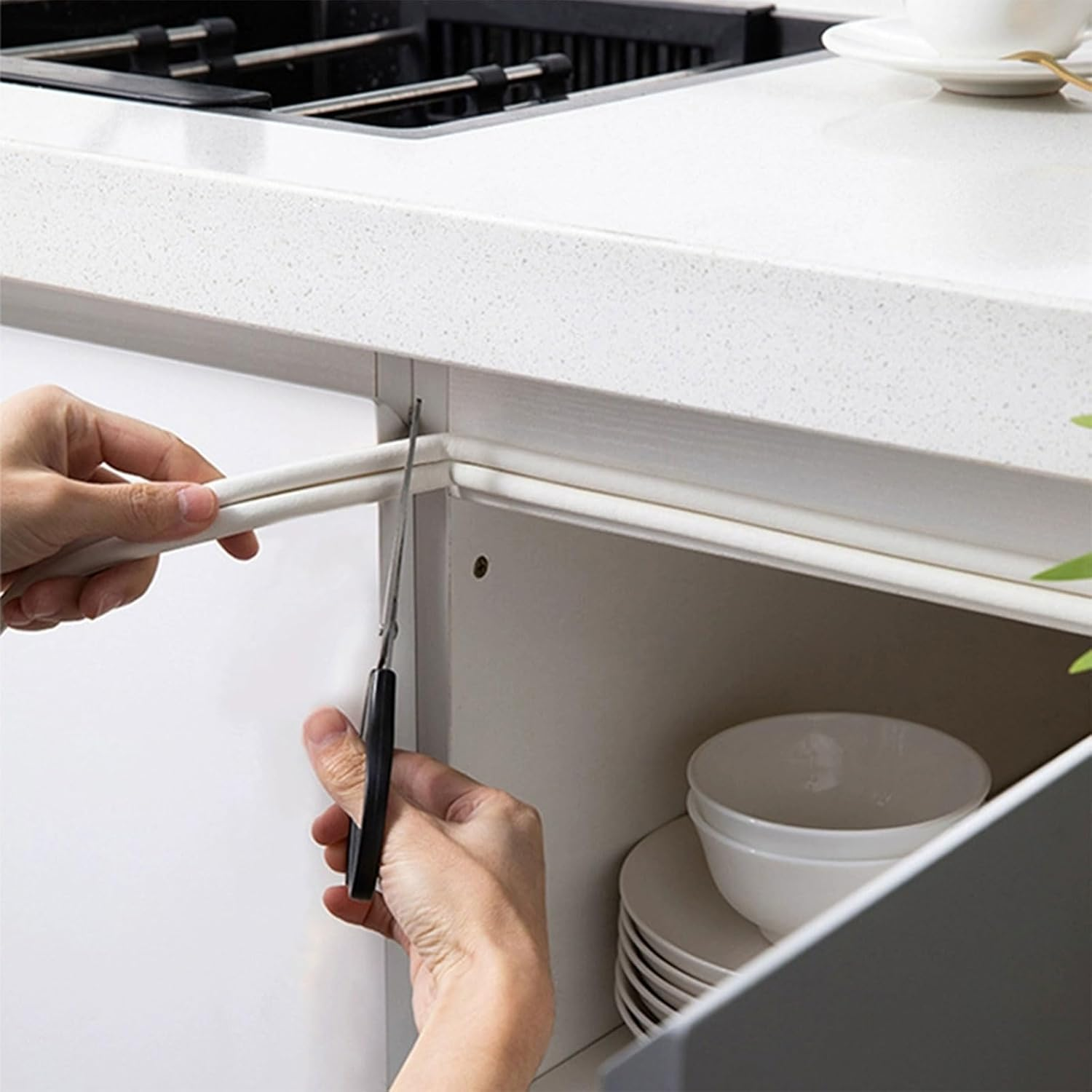 Xolixorium Window Seal Strip - Draft Excluder for Doors, Self Adhesive Weather Strip Door Seal Strip, 20 Feet Insulation Strip Draught Excluder Tape (White) image number 2