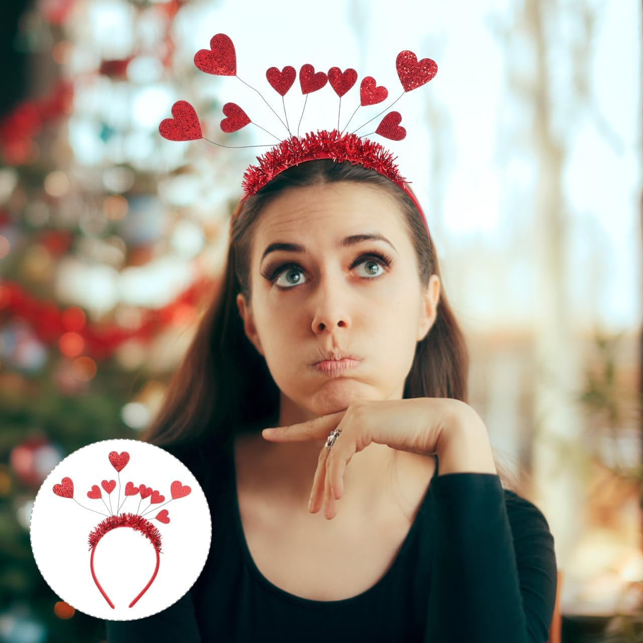 VICASKY Heart-Shaped Headband for Valentine'S Day, Unique Hair Accessory for Parties, Weddings and Creative Occasions, Stylish and Appealing, Women as a Gift, Loved One