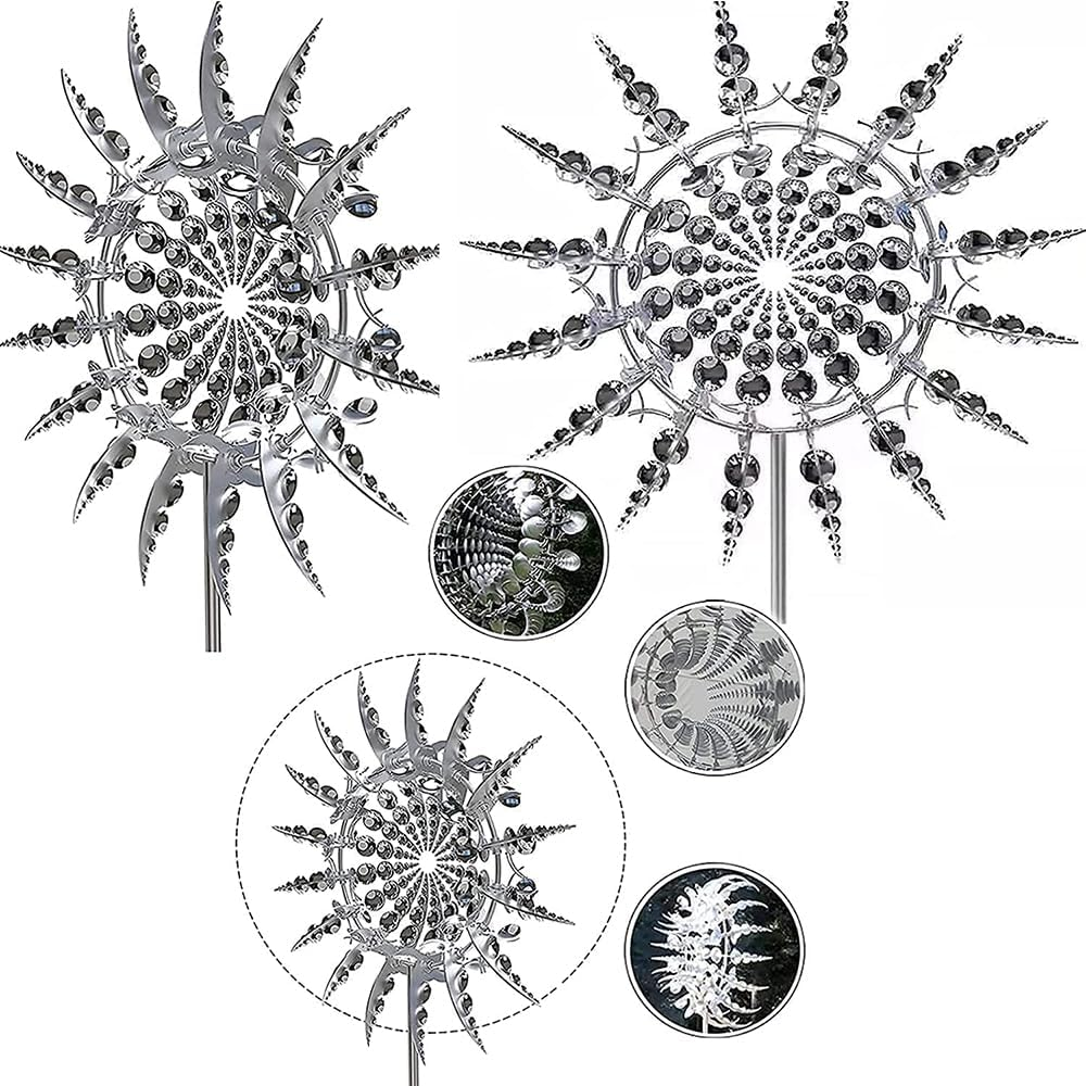 Garden Decoration Unique and Magical Metal Windmill Kinetic Metal Wind Spinners image number 1