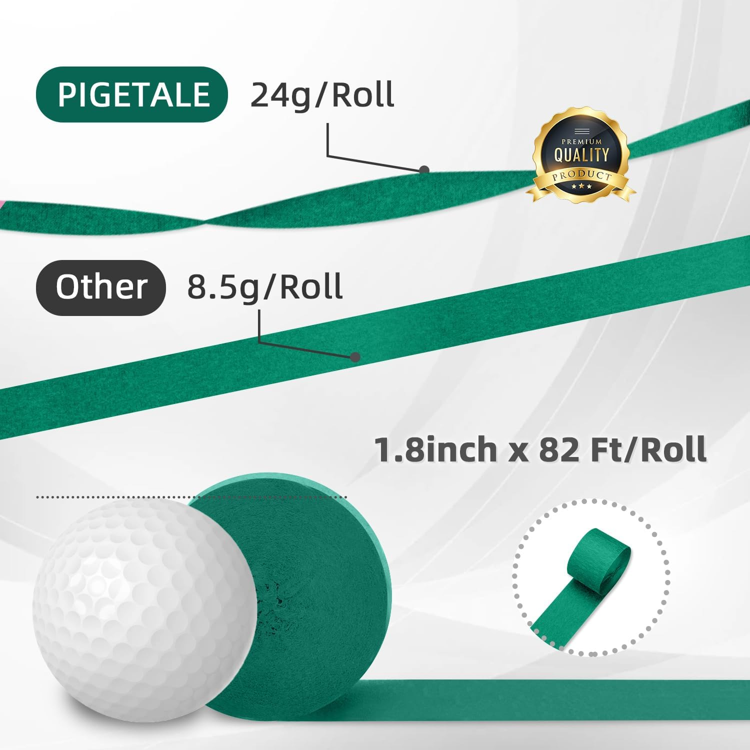 Crepe Paper Streamers 8 Rolls 656Ft, Pack of Green, Red, Gold, White Party Streamers for Christmas Decorations, Streamers Party Decorations, Holiday Decorations Indoor (1.8 Inch X 82 Ft/Roll) - Christmas image number 3