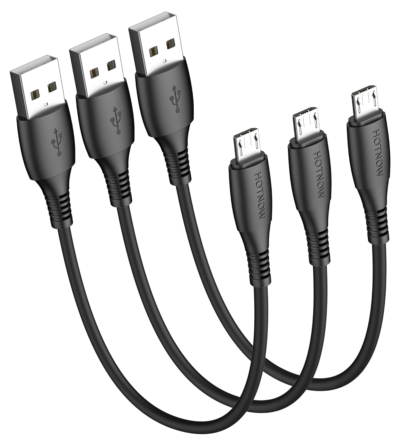 HOTNOW Micro USB Cable 30CM, [3 Pieces] Short USB a to Micro USB Cable 0.3M High-Speed Android Cord for Galaxy S6 S7 Edge,For Kindle Note,Sony Xperia Z3 Z5,Power Bank and Android Phone