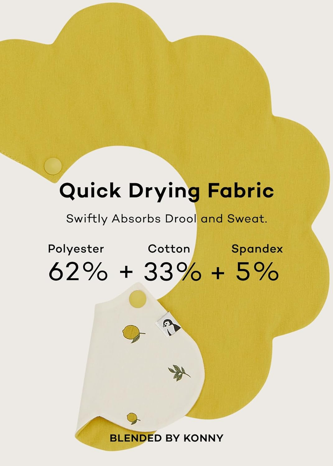 Konny Baby Bib 5-Pack Reversible Soft and Absorbent Bandana for Drooling and Teething Newborn Boys Girls Baby Essentials