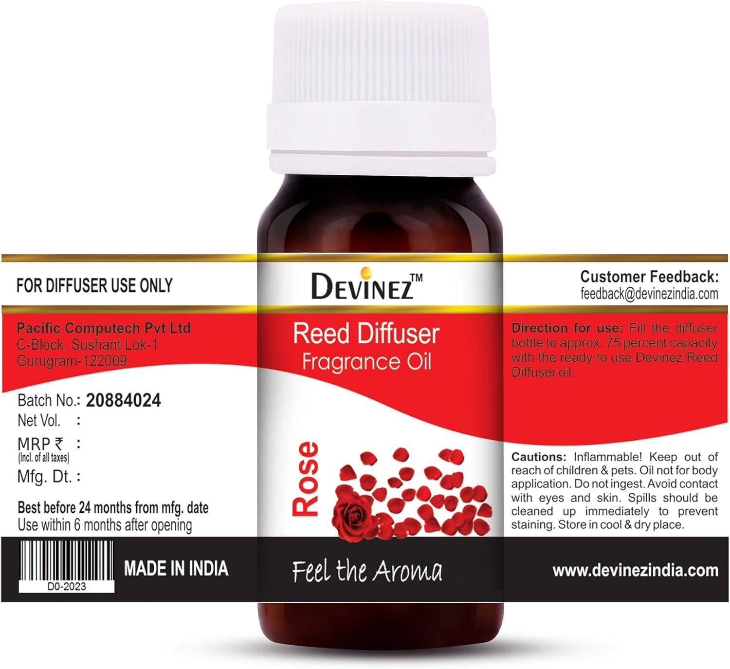 Devinez Rose Reed Diffuser Fragrance Oil, 15Ml Each image number 4