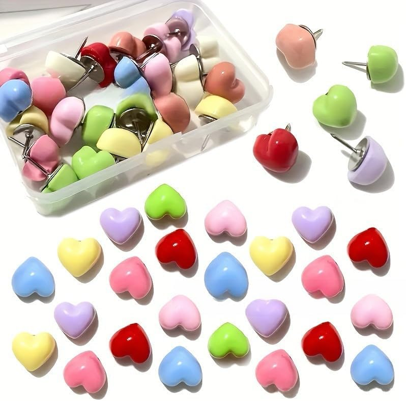 Liangang 30Pcs Strawberry Push Pins for Cork Board - Decorative Thumb Tacks for Photo Wall, Feature Wall, Map, Bulletin Board, Office or Home(30Pcs Strawberry)