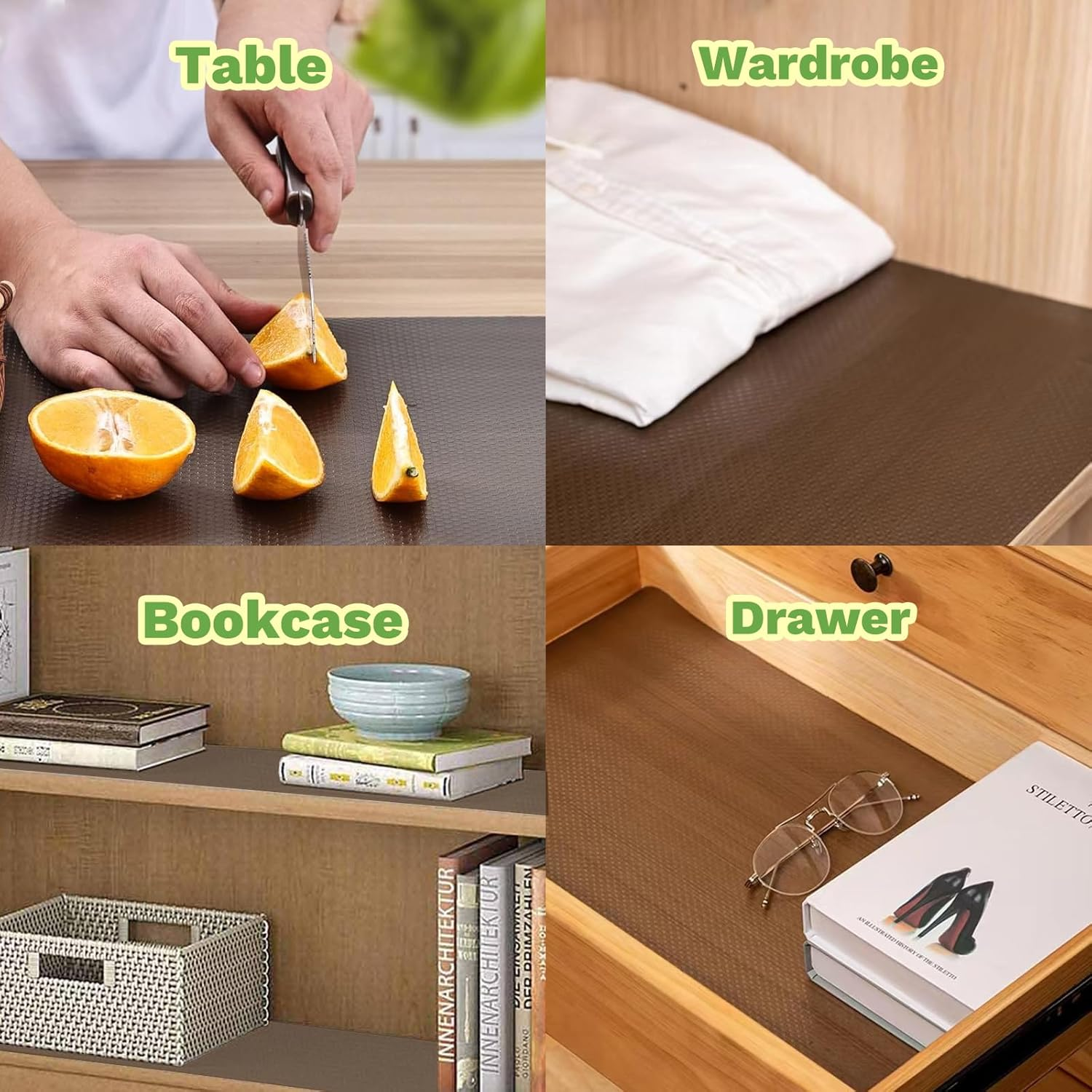 18&times;197In Plastic Shelf Liner, Anti-Moisture and Anti-Mold Drawer Protection Mat, Plastic Cabinet Liners Washable Fridge Liners Cupboard Pad for Kitchen Pantry Refrigerator (Transparent Black)