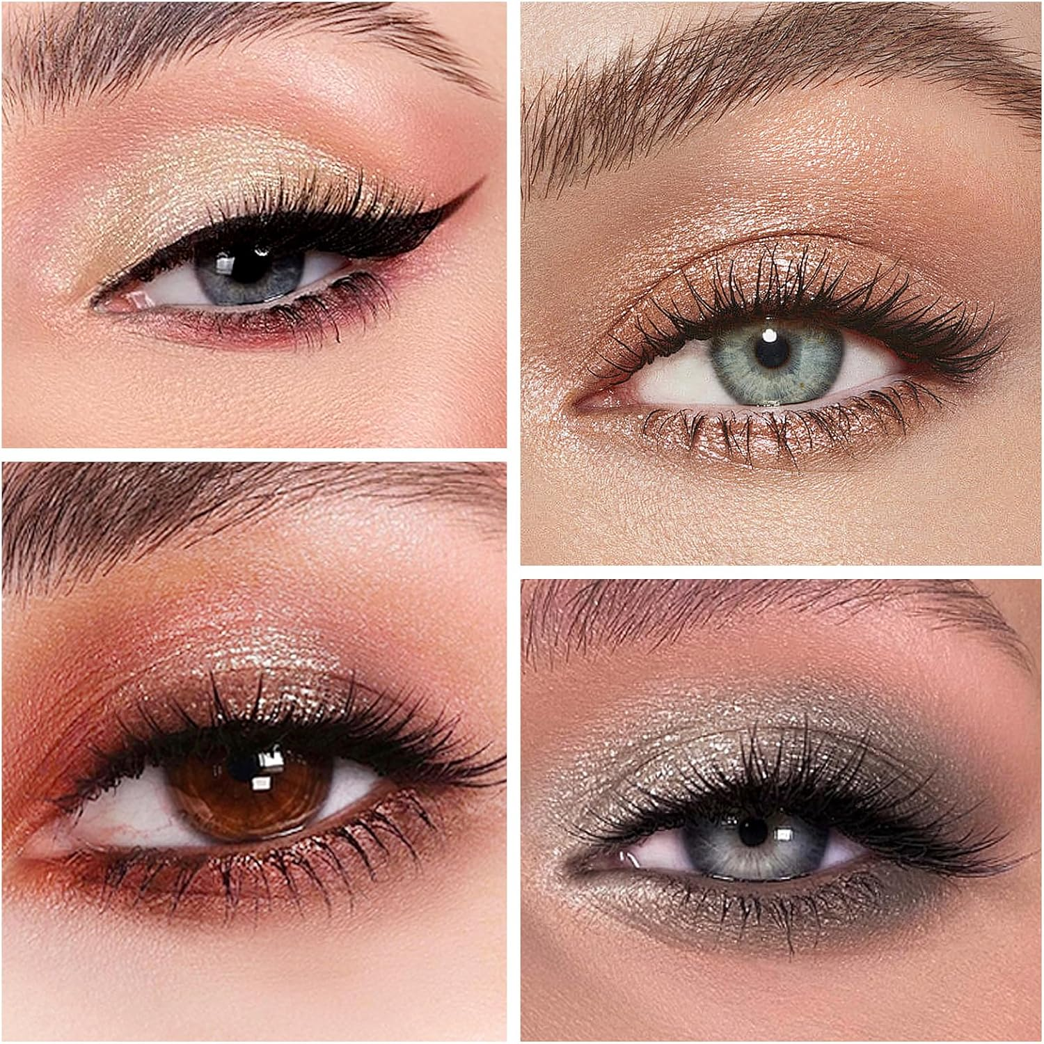 4 Colors Glitter Eyeshadow Palette, Shimmer Eyeshadow Makeup Palette, Eye Shadow Palette for High Pigment, Waterproof &Long Lasting, Eyeshadow Powder Palette for Women image number 3