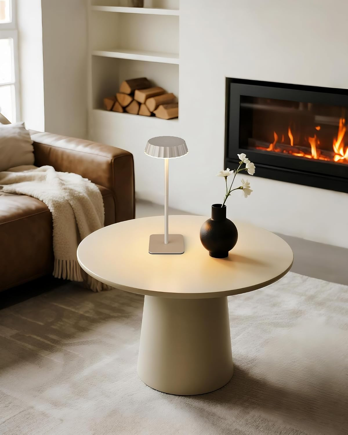 Eppiebasic LED Table Lamp Wireless Battery: 18 W Quick Charge 5000 Mah Battery - Portable Modern Table Lamp Outdoor - IP65 Waterproof for Living Room Dining Room