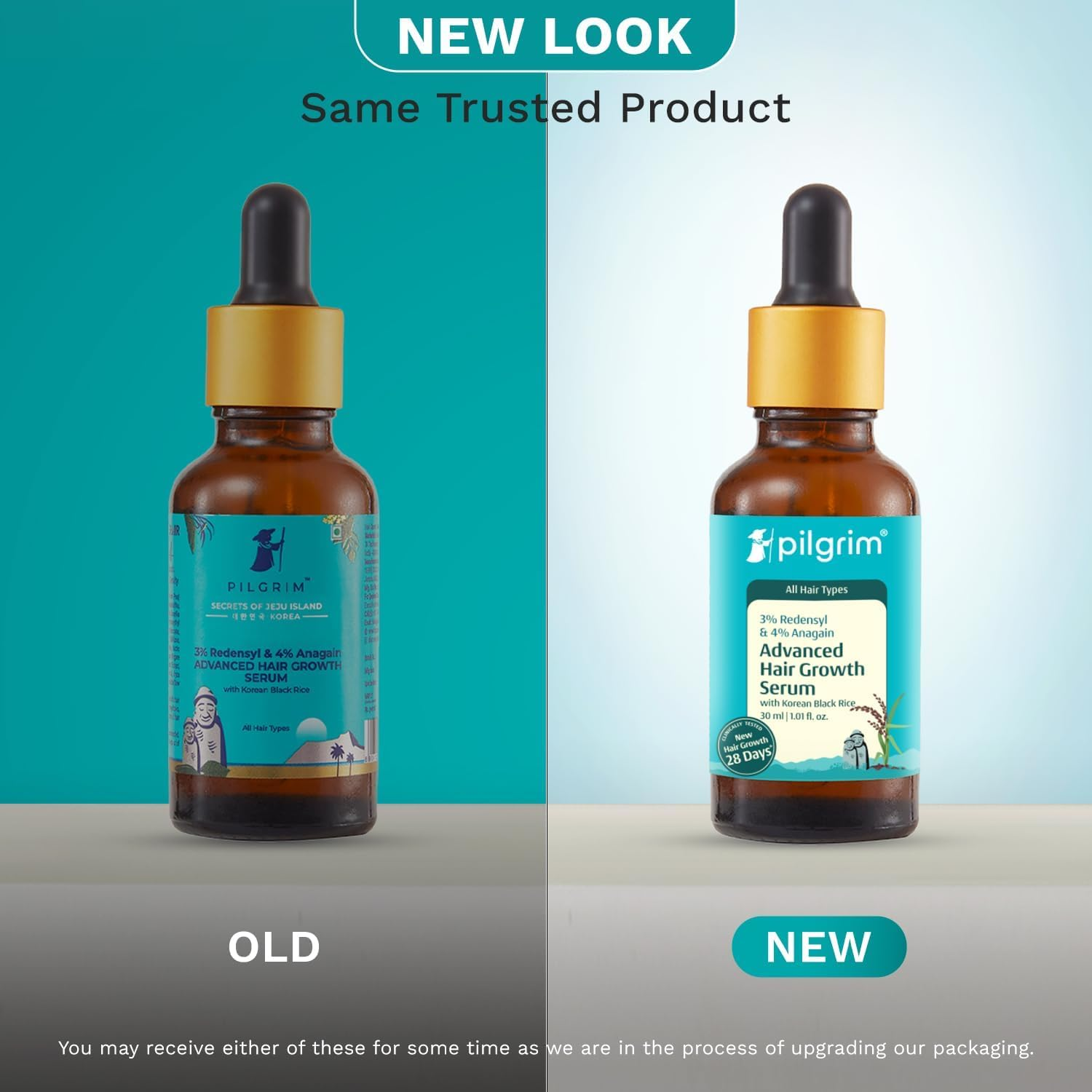 Pilgrim Redensyl 3% + Anagain 4% + Baicapil Advanced Hair Growth Serum(60Ml) for Scalp with Korean Black Rice, Saw Palmetto | Control Hair Fall, Hair Density | Women & Men