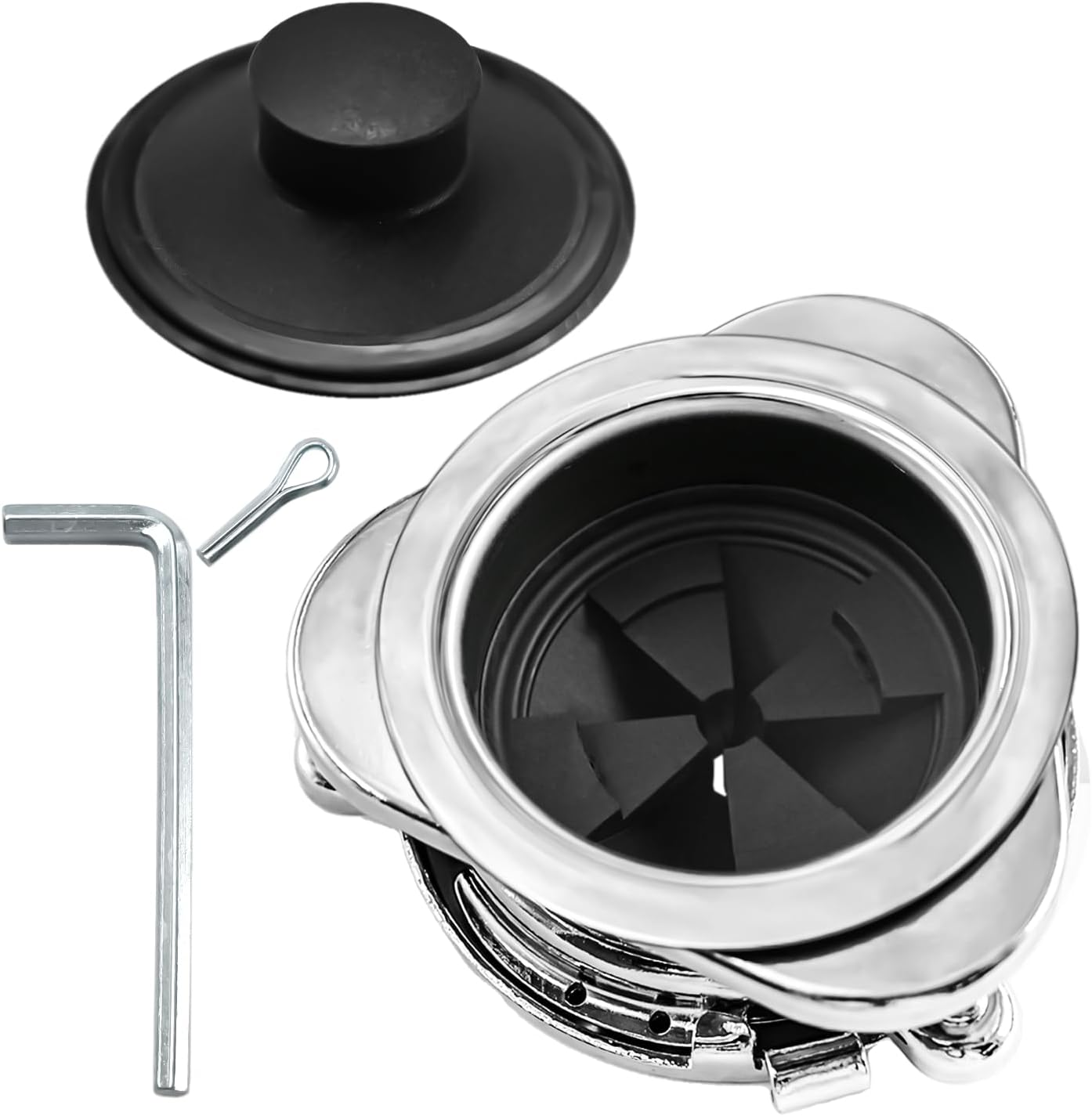 Garbage Disposal Flange Kit and Stopper for Insinkerator,3 Bolt Mount Stainless Steel Kitchen Sink Flange Parts with Stopper Compatible with Insinkerator Models Garbage Disposal