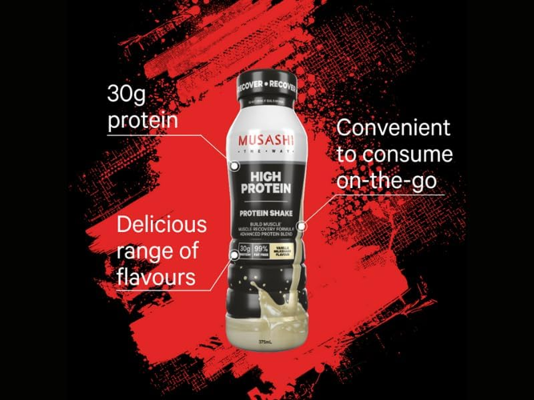 Musashi High Protein Ready to Drink Protein Shake - High Protein, Low Carb - Chocolate 6 Pack image number 1