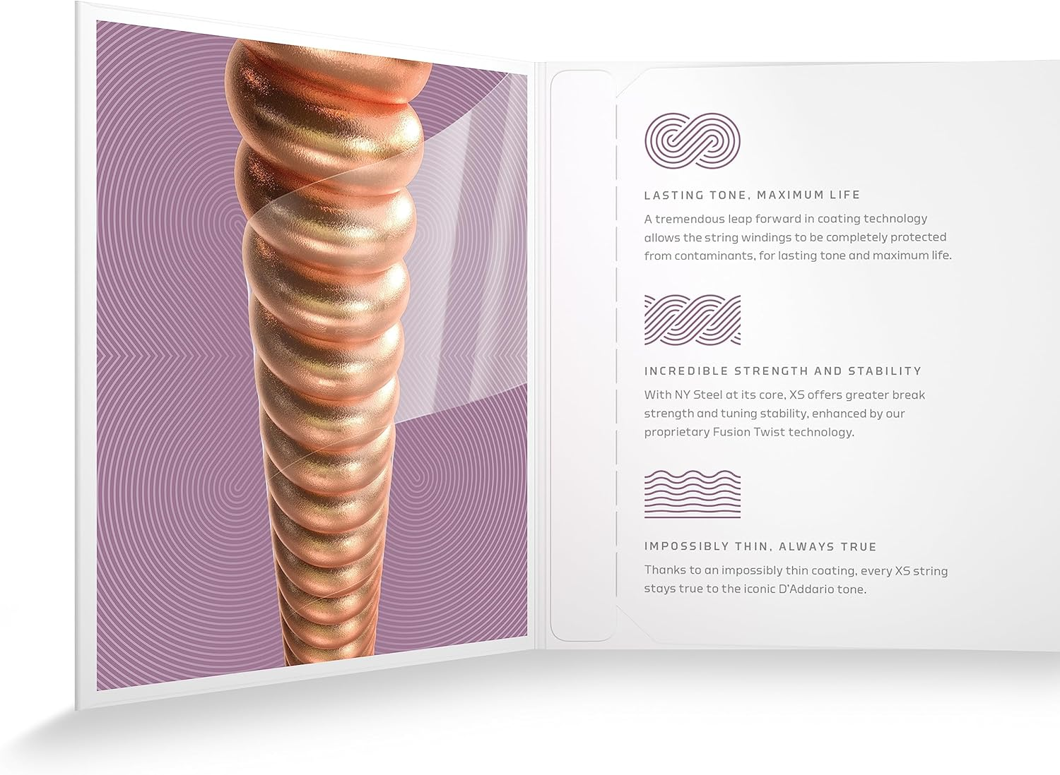 D'Addario Mandolin Strings - Coated Mandolin Strings - XS Phosphor Bronze - for 8 String Mandolin - Maximum Life, Smooth Feel - XSM11540 - Custom Medium, 11.5-40 image number 1