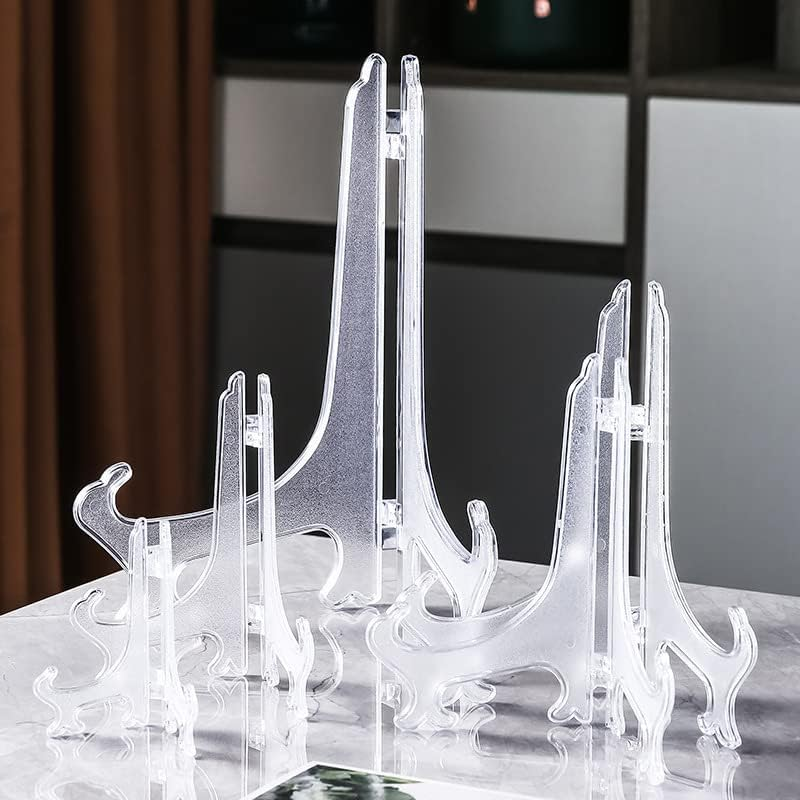 15Pcs Plastic Easels, 4/6/8 Inches Clear Easel Display Stand/Plate Holders to Display Pictures, Items image number 6
