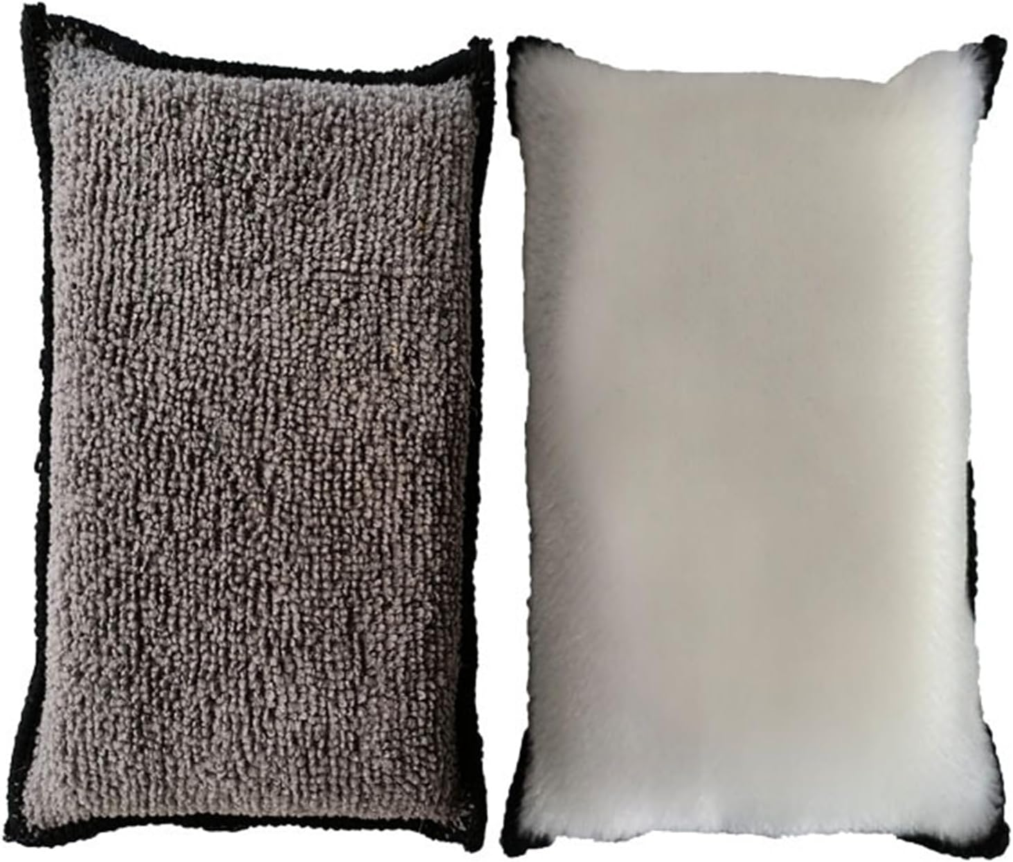 2Pcs Car Interior Scrubbing Sponges, 15&times;10X2.5Cm Microfiber Auto Detailing Scrub Towel for Leather, Plastic, Vinyl & Upholstery, Gentle Effective Car Wash Sponge for Interior Cleaning (White+Gray) image number 2