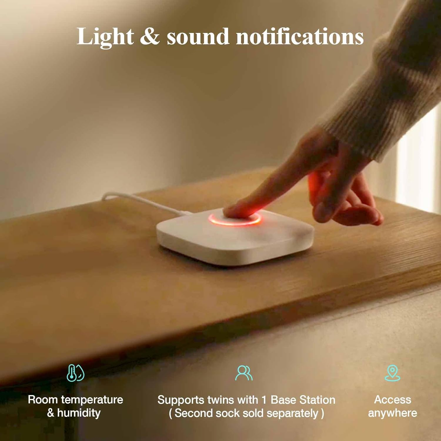 Sense-U Smart Sock Shoe (Long Range) Baby Monitor with On-Device Sleep Indicator & Notifications, Sleep Patterns, Naps from Anywhere for Peace of Mind image number 1