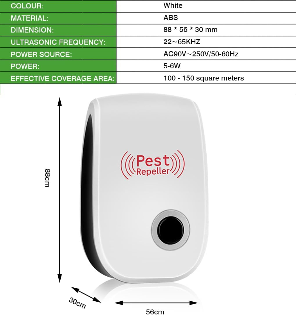 Vivva Ultrasonic Pest Repeller Electronic Plug in Indoor Sonic Repellent Pest Control for Bugs Roaches Insects Mice Spiders Mosquitoes (4) image number 2
