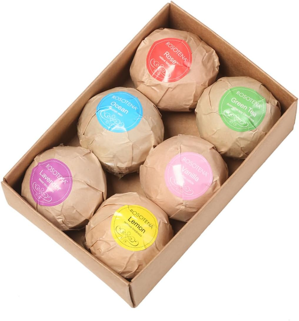 OHPHCALL Organic Bath Salt Ball Set 6Pcs 2.1Oz Stress Relief for Women Handmade Essential Oils for Spa and Relaxation image number 6