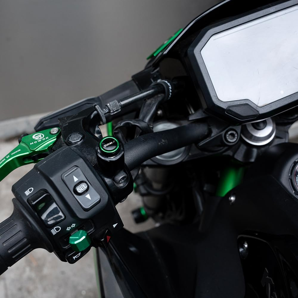 MOWOK Fit for Kawasaki Vulcan S 650 VN650 Vulcans 2015-2022 2023 2024 2025 M10*1.25 Motorcycle Accessories CNC Rear View Side Mirror Hole Plug Screw Caps (Black) image number 4