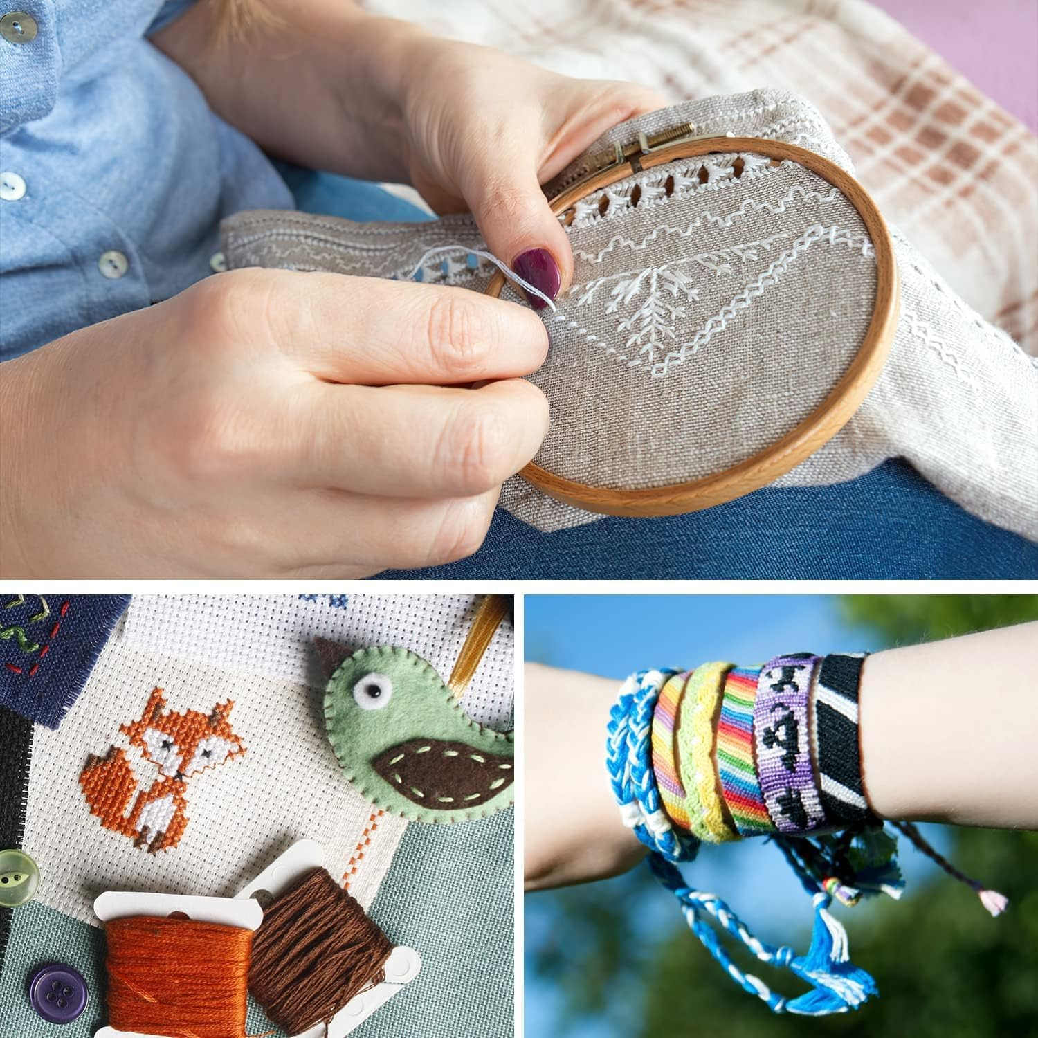 Funcyboo 150 Skeins Embroidery Floss, Embroidery Thread Friendship Bracelet String Multi Color Cross Stitch Threads for Gifts Art Embroidery Bracelets Crafts, 150 Colors image number 3