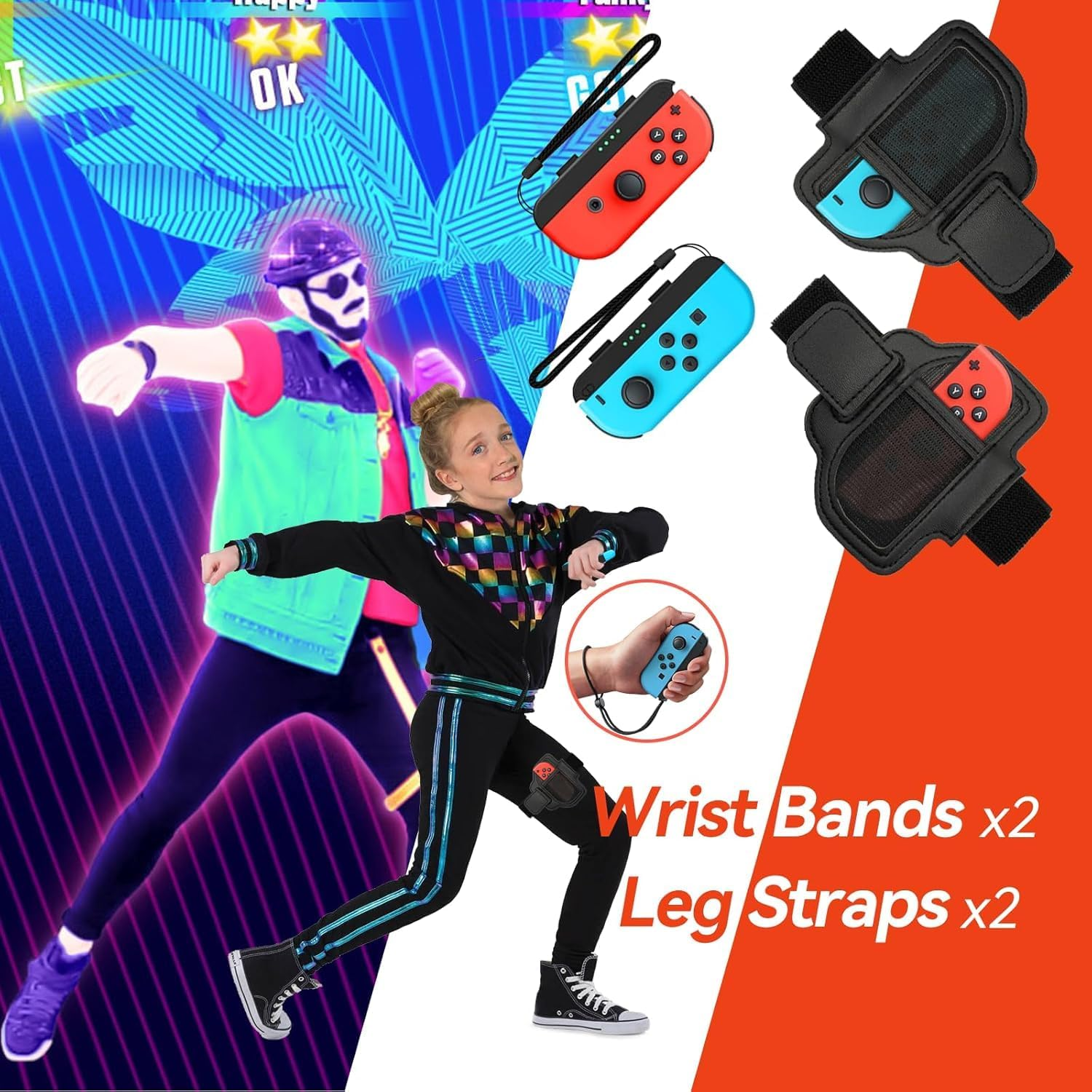 10 in 1 Switch Sports Accessories Bundle for Nintendo Switch, Family NS Sport Game Switch OLED Kits with Tennis Rackets, Golf Clubs, Chambara Swords, Soccer Leg Straps & Joycon Grips