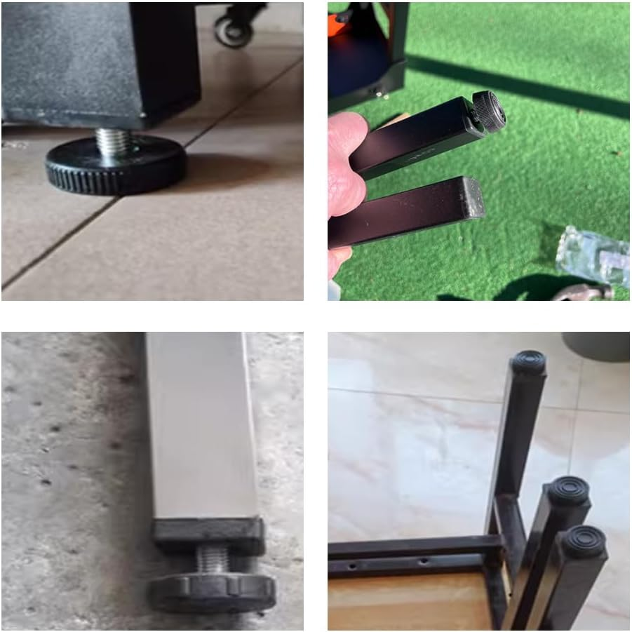 4-Pack Furniture Leveler Chair Leg Leveling Feet Square Tube Insert Kits 30 X 30Mm M8 Threaded Furniture Feet End Caps, Black image number 5