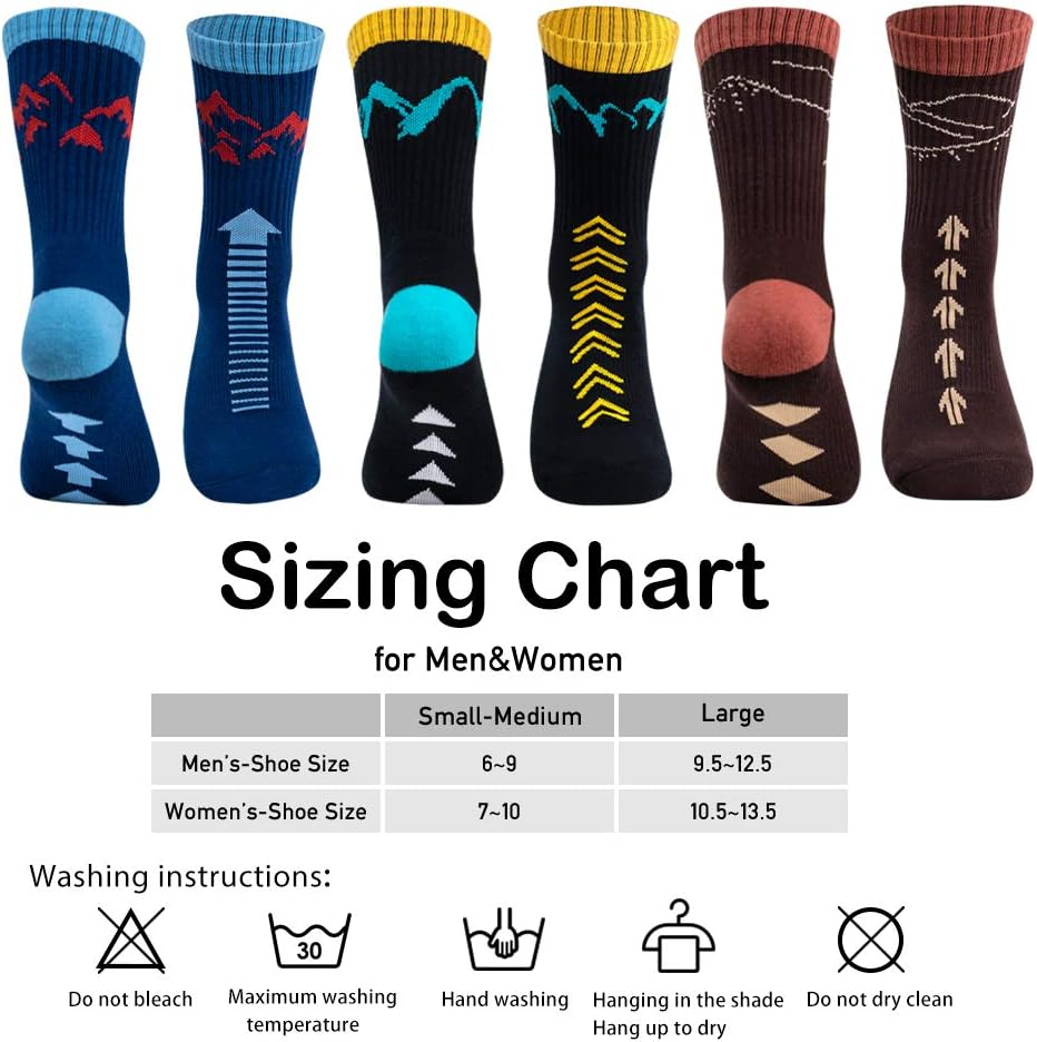 Time May Tell Mens Hiking Athletic Socks Moisture Wicking Cushion Crew Socks for Terkking,Outdoor Sports,Performance 2/3 Pack image number 3