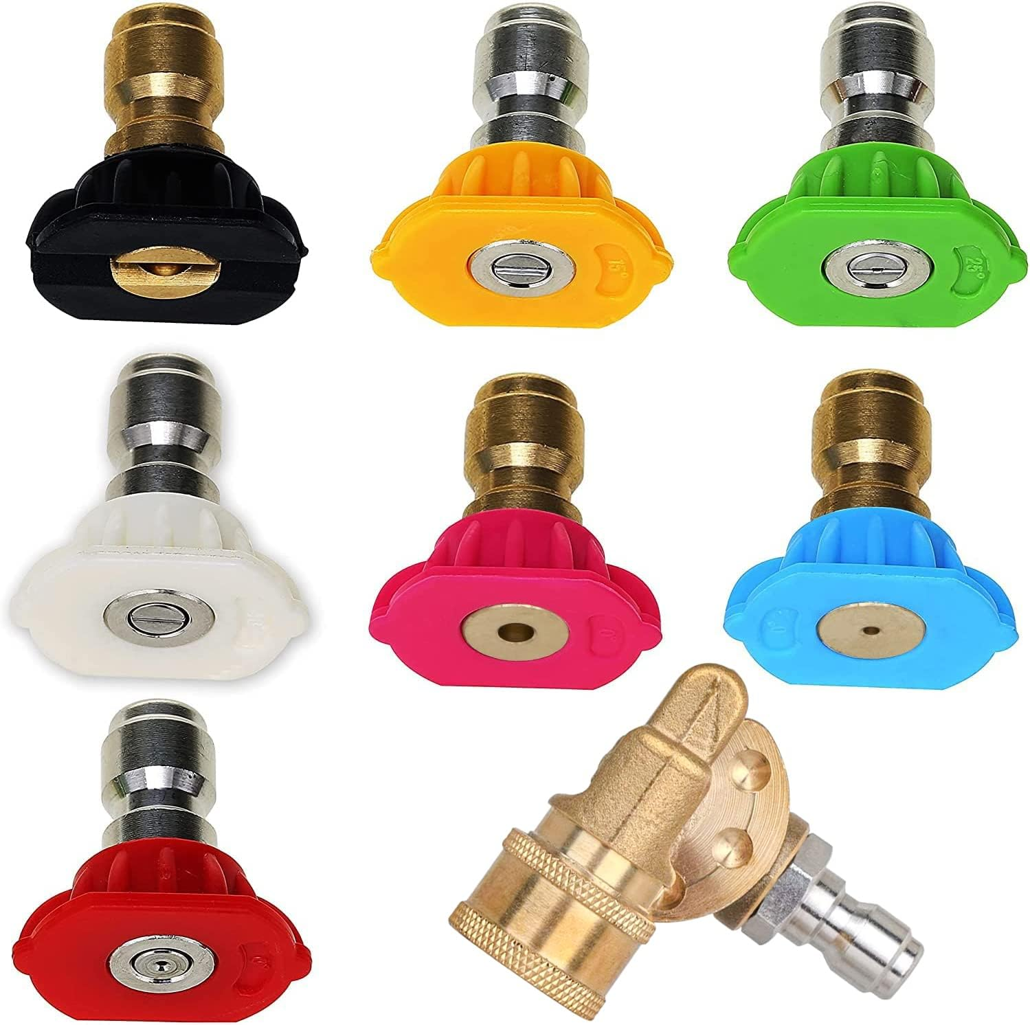 Tool Pressure Washer Accessories Kit 7 Power Washer Spray Nozzle Tips Quick Connecting Pivoting Coupler image number 1