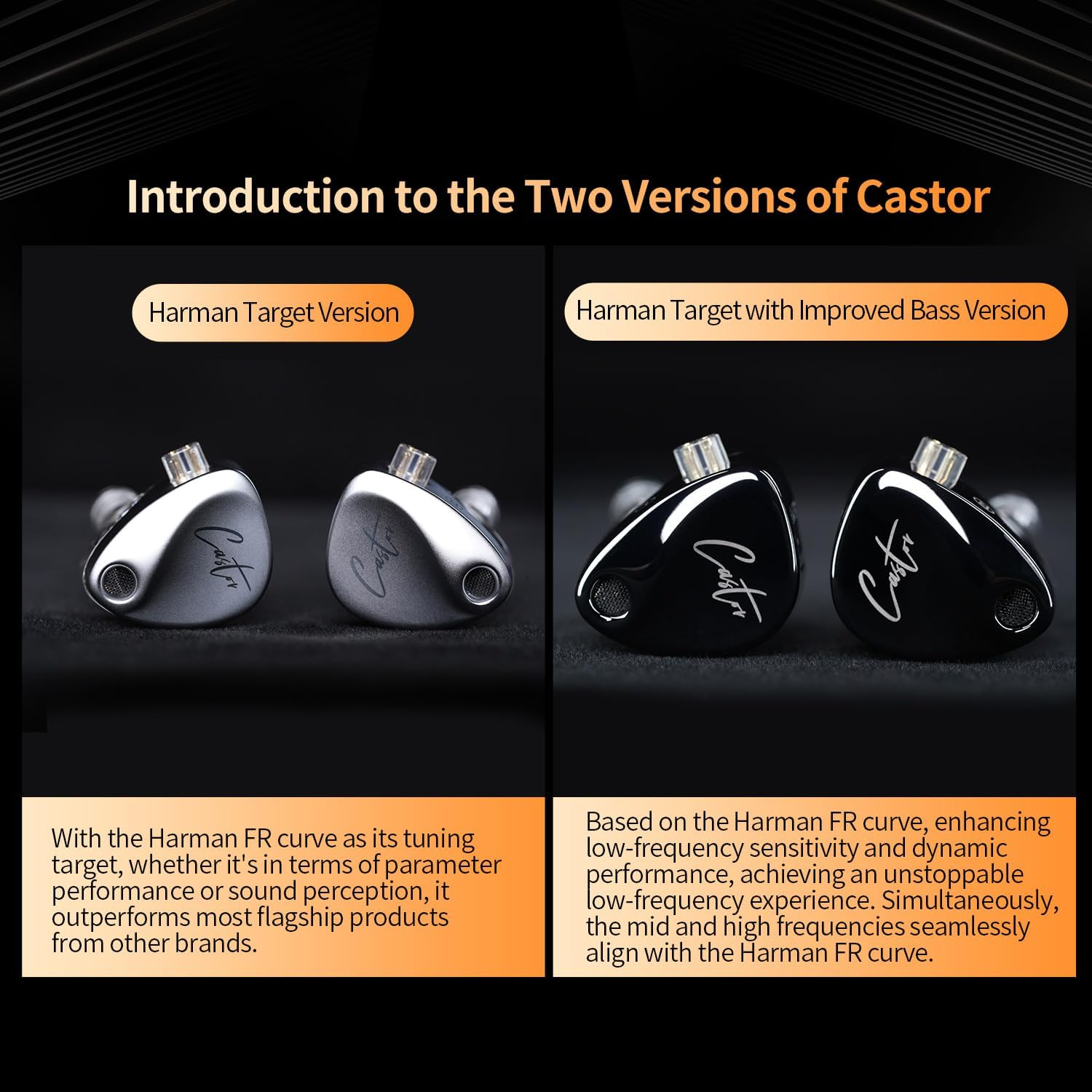 KZ Castor In-Ear Headphones, Wired Dual Drivers, Improved Hifi Bass In-Ear Headphones Noise Isolation IEM (Black (Enhanced Bass Version), with Microphone) image number 5