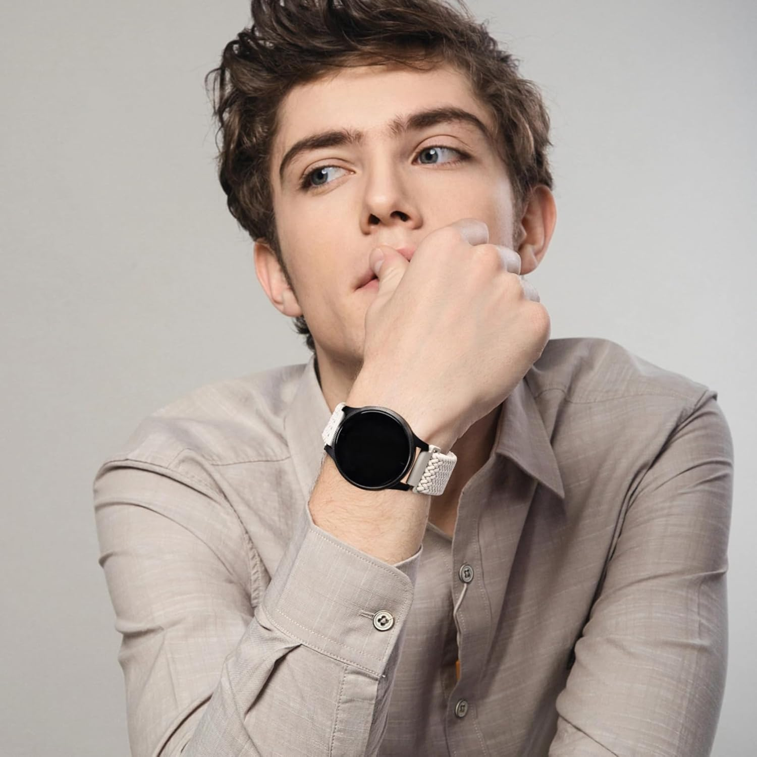 2 Pack 20Mm Nylon Loop Watch Band Compatible with Garmin Vivoactive 6/5/3/3 Music/Venu/Venu Sq/Venu Sq 2/Venu 2 Plus, Braided Elastic Strap Replacement for Forerunner 570 42Mm/55/165/245/645 image number 5