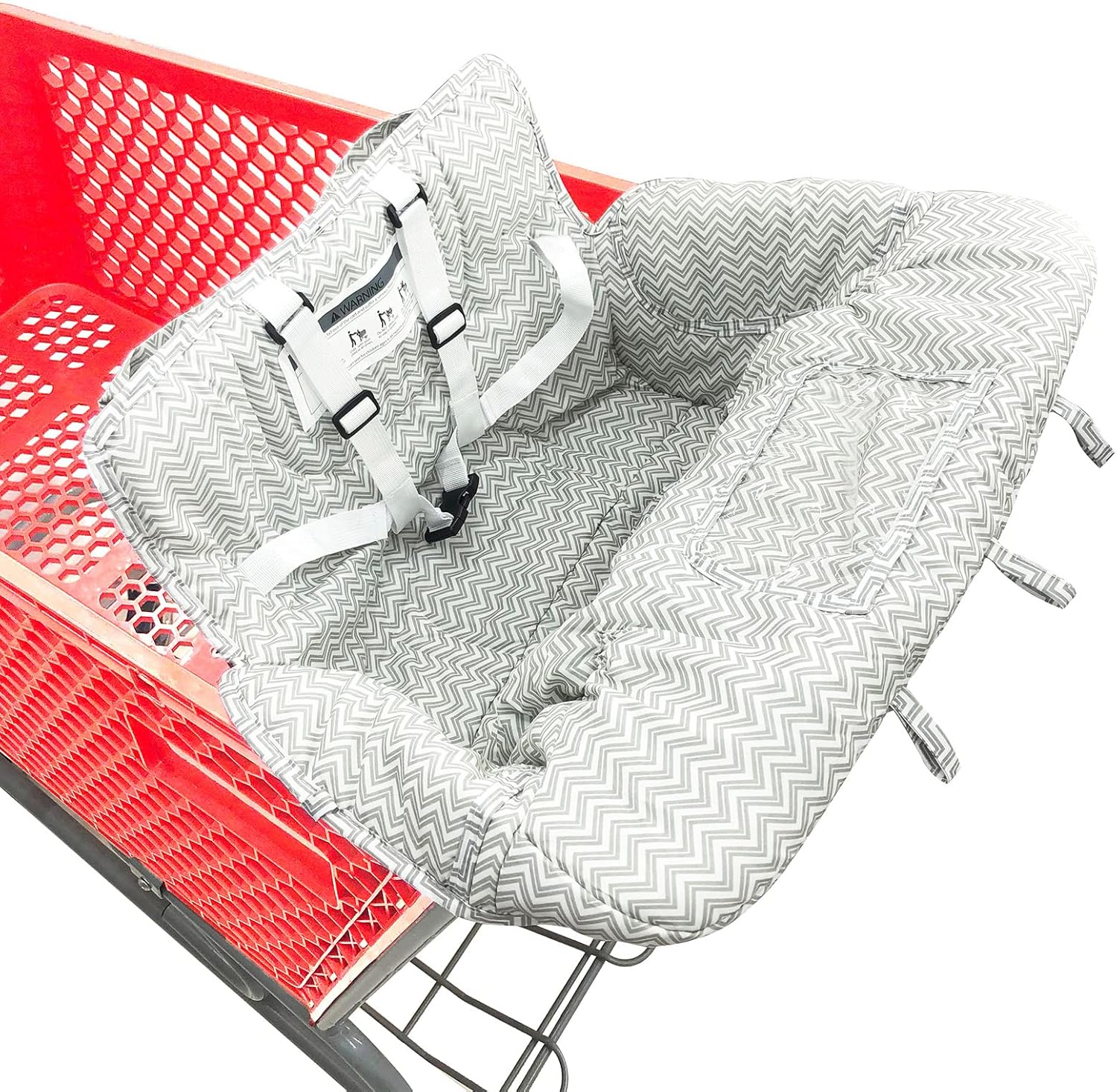 Multifunctional 2-In-1 Baby Shopping Cart Cover Children Highchair Cover with Thickened Soft Cushion Transparent Phone Holder for Boys Girls image number 6