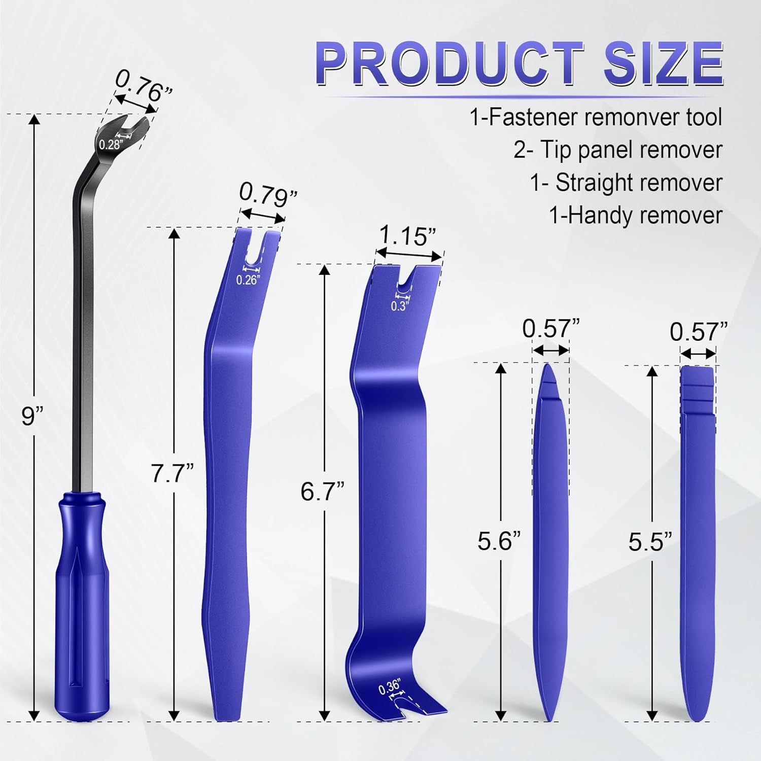 Livtee 5 Pcs Auto Trim Removal Tool Kit, Interior Door Panel Clip Removal Set for Vehicle Dash Radio Audio Installer (Blue) image number 5