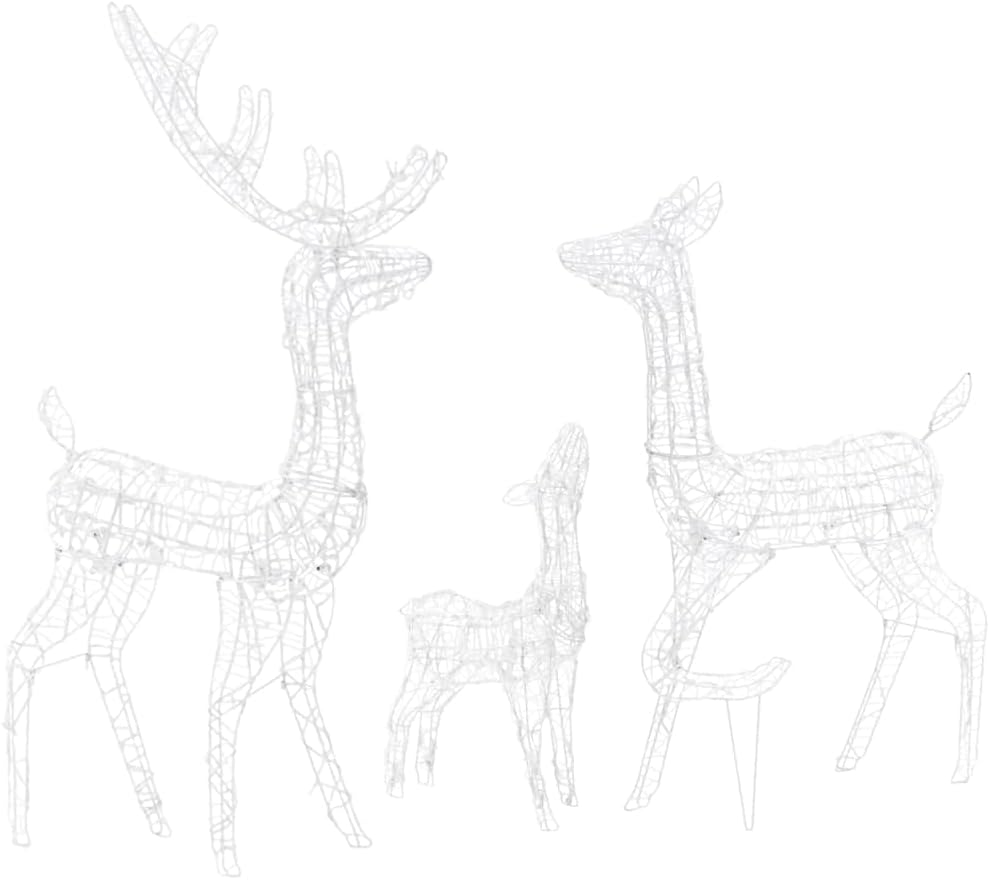 Christmas Reindeer, Xmas Light up Reindeer Outdoor Yard Christmas Decoration Acrylic Reindeer Family Christmas Decoration 300 LED Blue image number 2