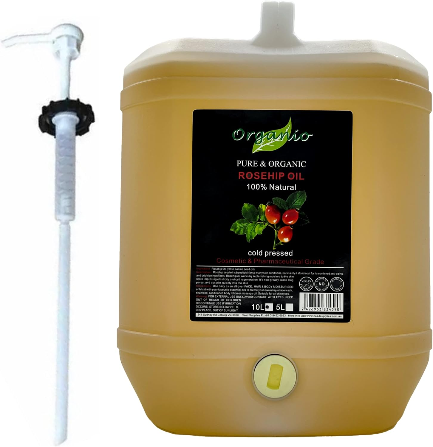 Organic Rosehip Oil Cold Pressed 100% Pure Natural Virgin Rose Hip Face,Skin Oil (Without Pump, 200Ml) image number 3