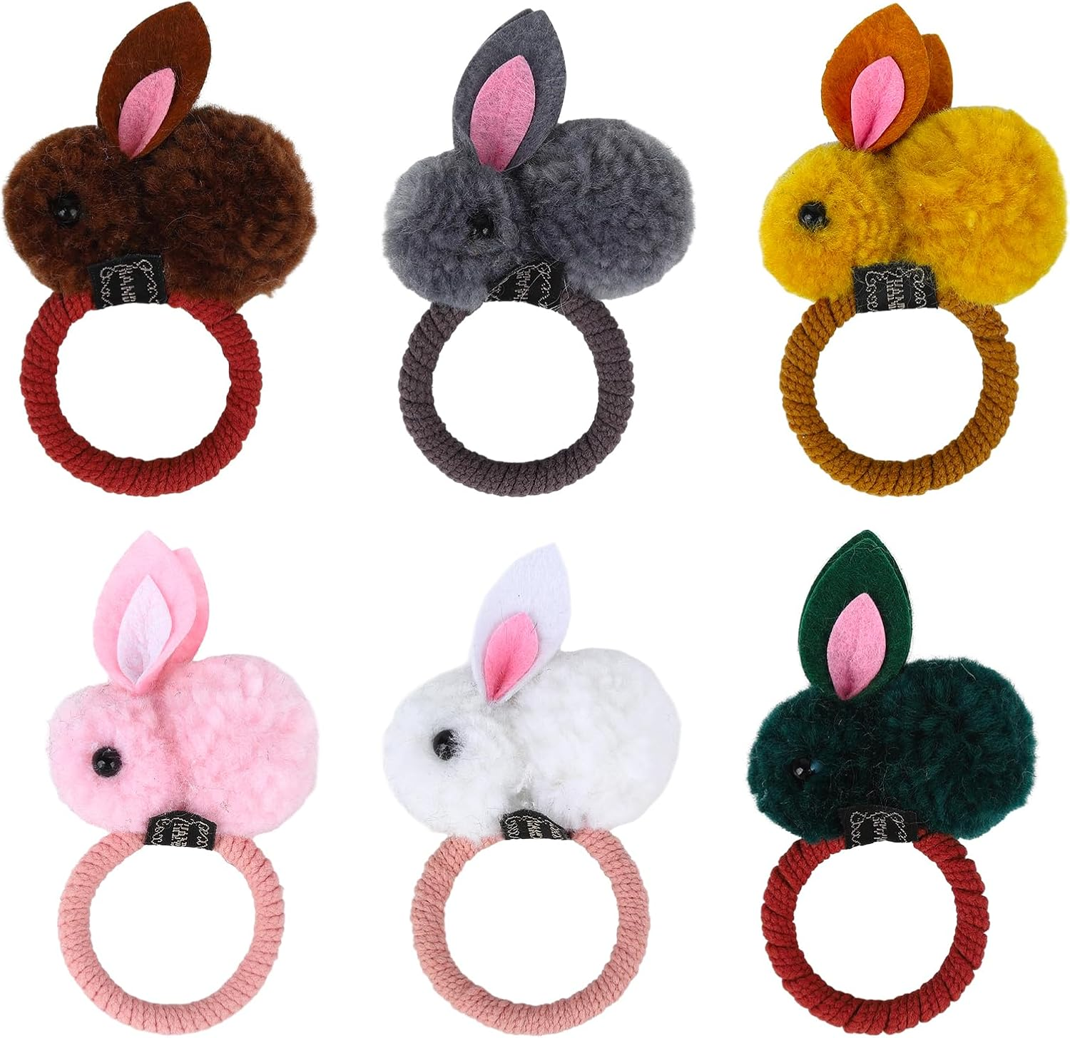 Plush Faux Fur Hair Bobbles Cute Elastic Hair Bobbles for Girls, Rabbit Hair Bobbles Elastic Hair Ring, Colourful Hair Accessories Hair Rope, Hair Bobbles Made of Faux Fur, Rabbit Hair Band image number 4