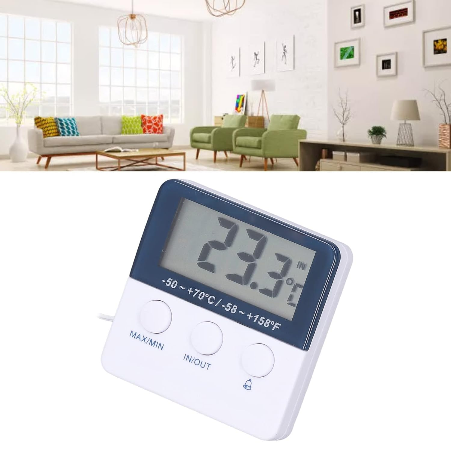 2 in 1 Thermometer Hygrometer High Accuracy Temperature Alarm ABS image number 5