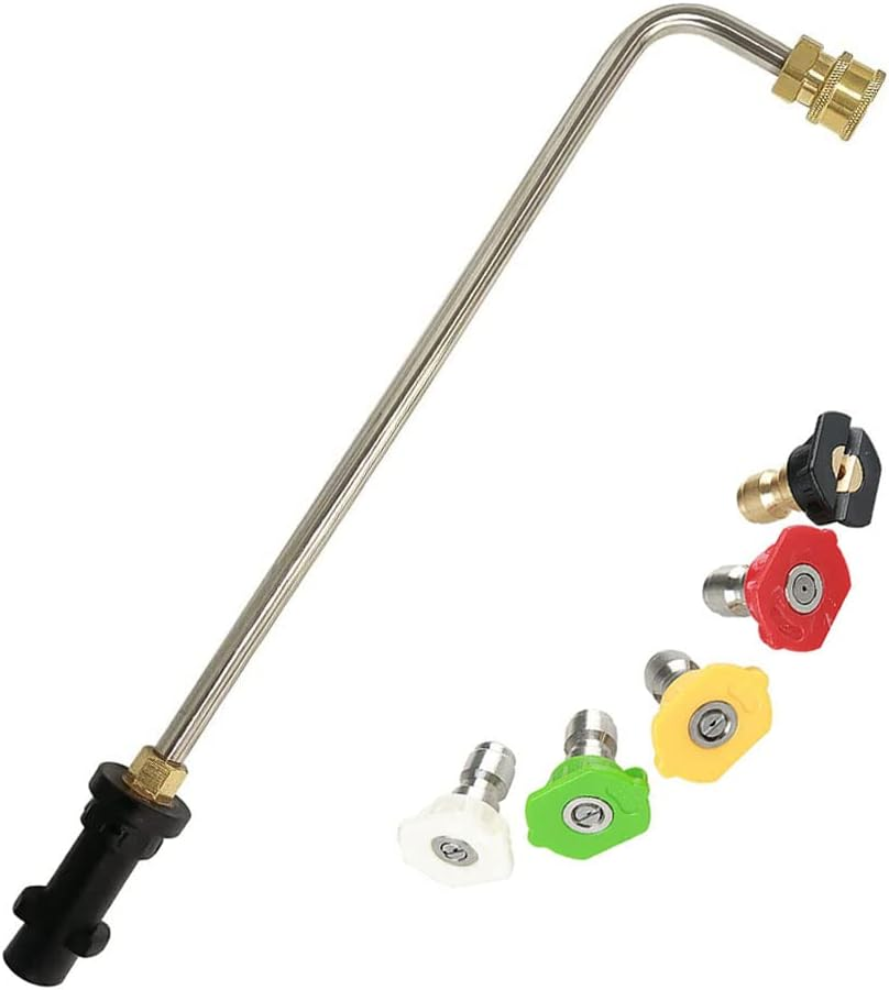 Gutter Cleaning Tools for Karcher K2 K3 K4 K5 K6 K7, Pressure Washer Extension Wand Gutter Cleaner Lance with 5 Pcs Spray Nozzles for Pressure Washer Water Broom Undercarriage Cleaner (U)