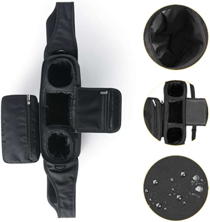 Baby Buggy Pram Caddy, Cuicanfla Universal Pram Organiser Bag with Insulated Coffee Cup Holders & Phone Storage, Travel Bag Pram Organizer,For Most Baby Strollers image number 1