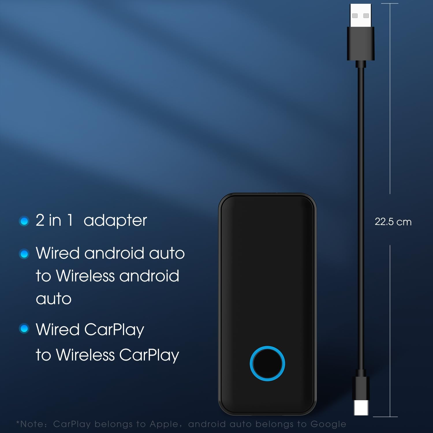 Wireless Carplay Adapter USB, 2023 Newest Fastest Apple Android Carplay Wireless Dongle for Iphone, 5.8Ghz Wifi, Easy Plug and Play Setup,For Cars with Carplay Function, Audi/Porsche/Opel/Volvo/Etc image number 3