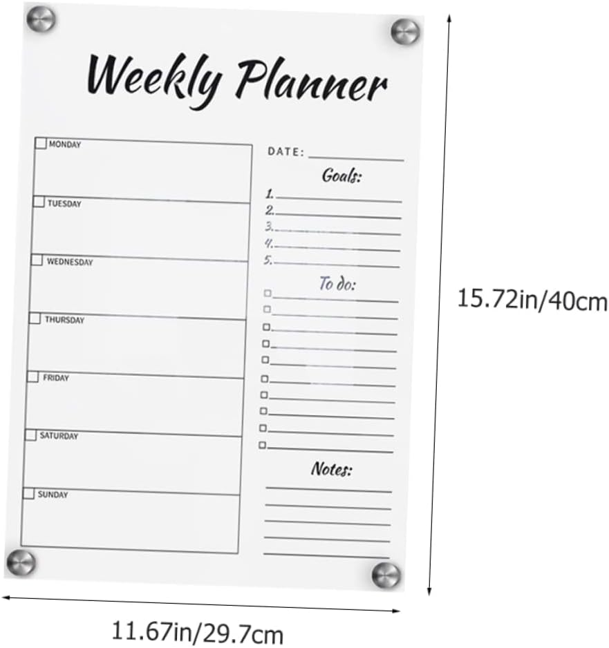 HOODANCOS 1 Message Writing Board Whiteboard Calendar Clear Magnets Handwritten Memo Board Desk Whiteboard Creative Message Board Acrylic Office Whiteboard Eraser Menu Board image number 6