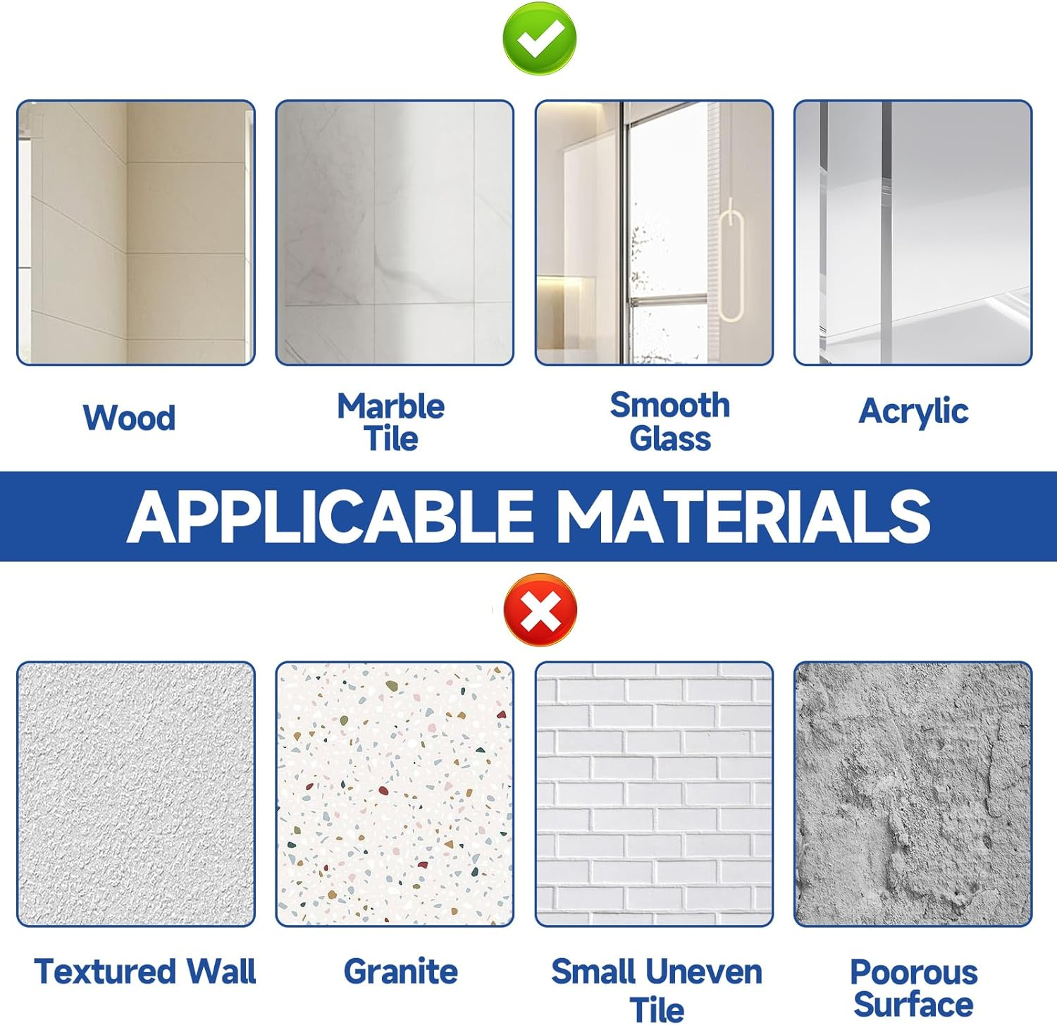 Gugxiom 10 Inch Shower Grab Handles,2 Pcs Grab Rails for Bathroom with Suction Cup,Shower Handles for Elderly Disabled Injured (Gray) image number 2