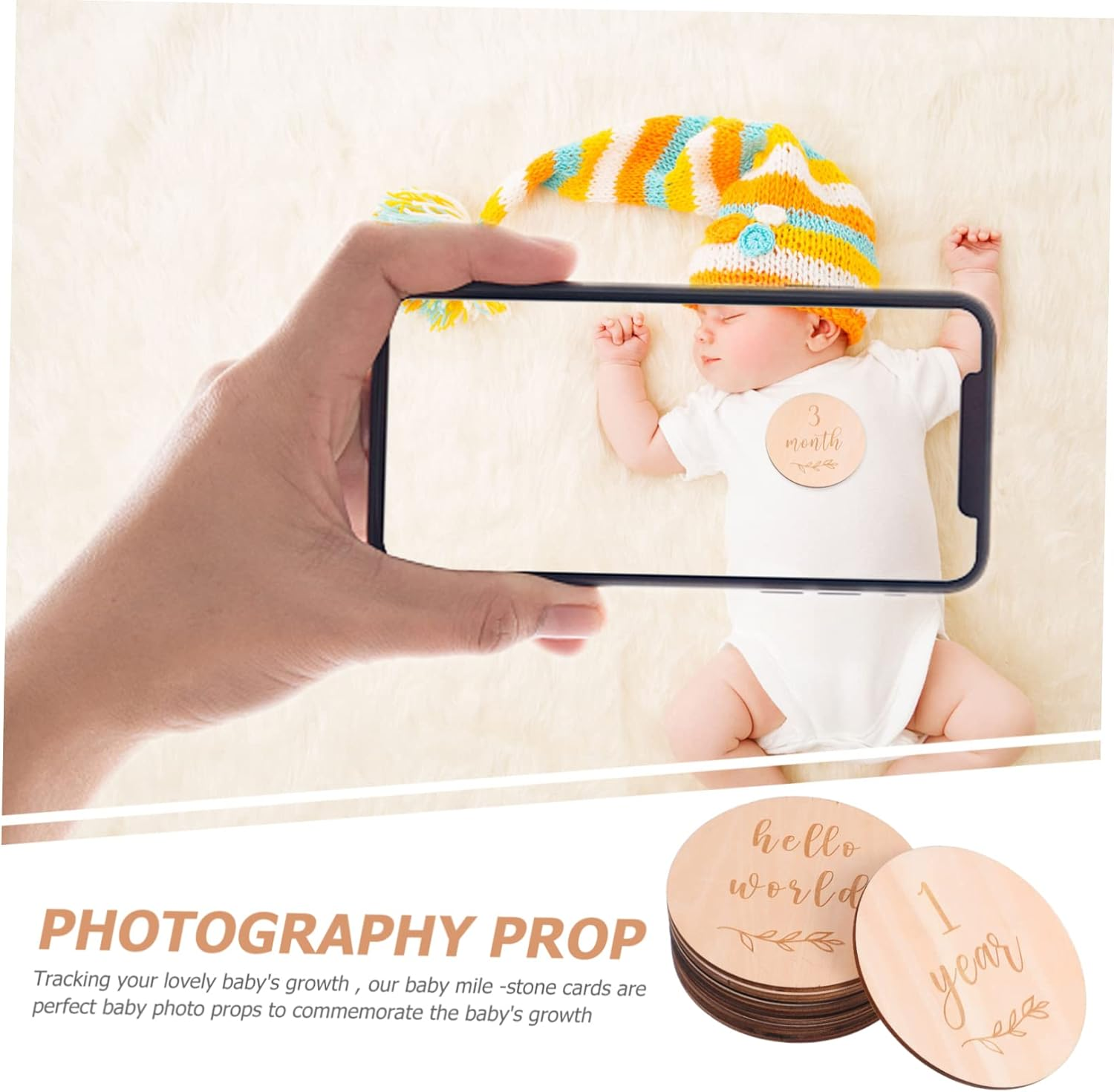 13Pcs Practical Monthly Growth Recording Cards Born for Photography Props image number 5