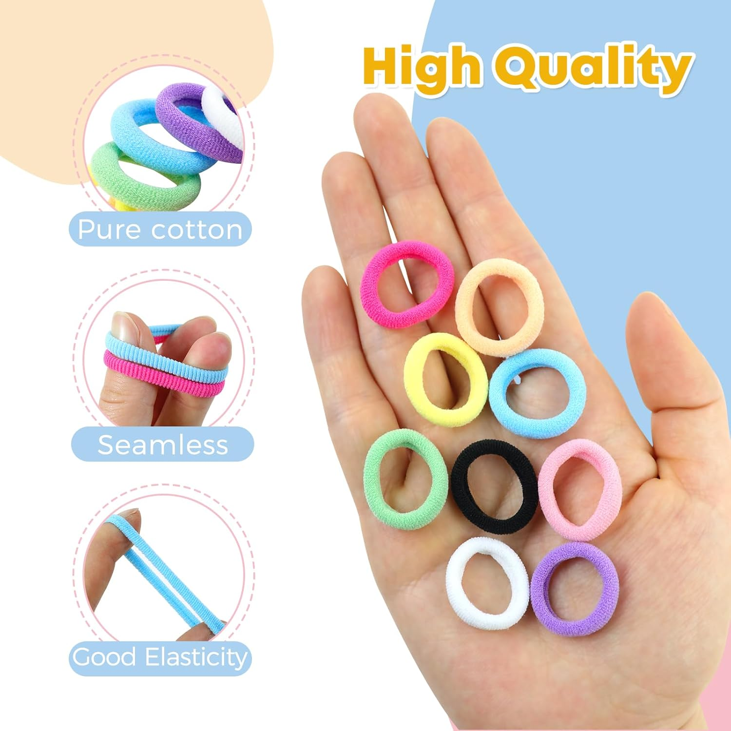 Hanyousheng Pack of 200 Women'S Hair Bobbles, Hair Bands, Hair Bands, Hair Bands, Small Hair Bobbles for Girls, Men, Women, Multicoloured