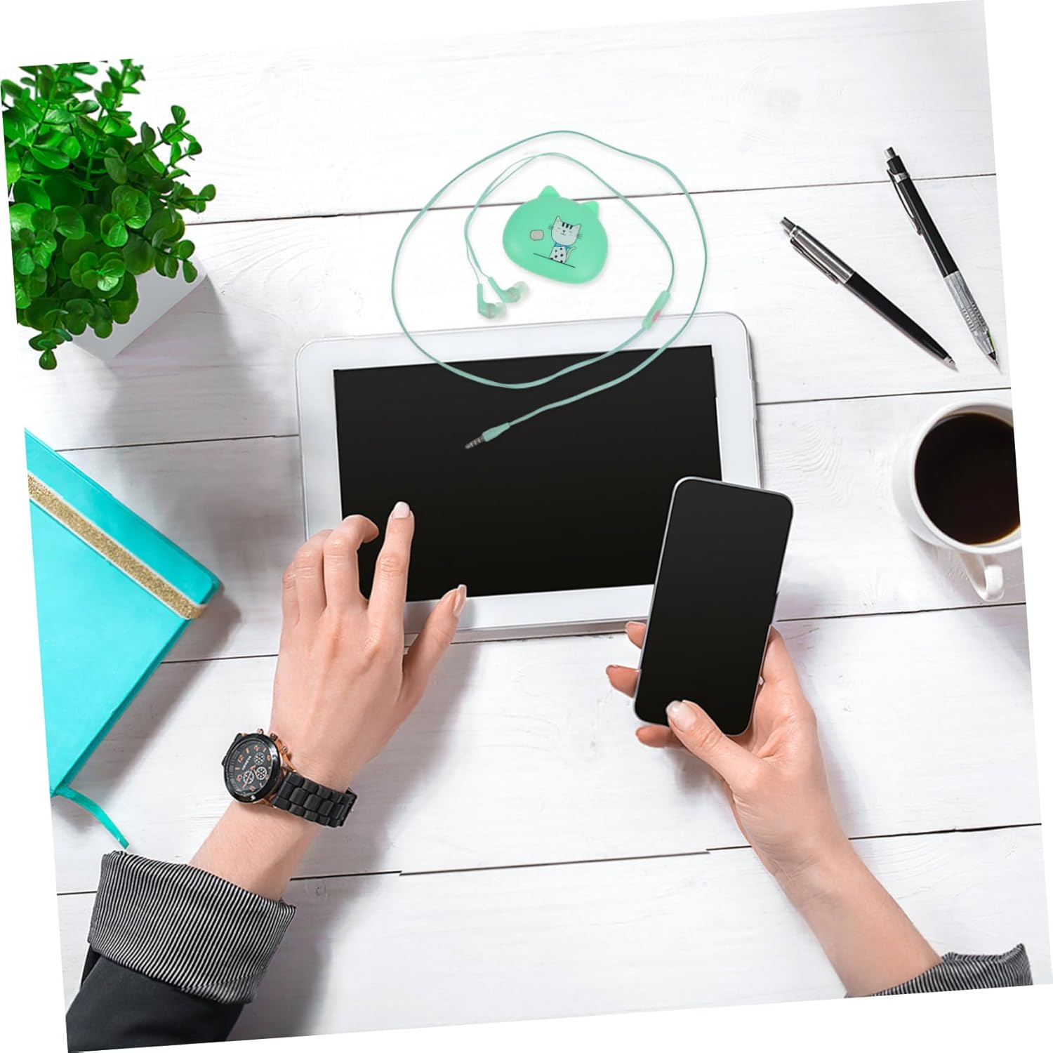 TOGEVAL Ear Wired Earphones with Cute Design Compatible Headphones for Phones Earbuds for Personal and Gift Use image number 5