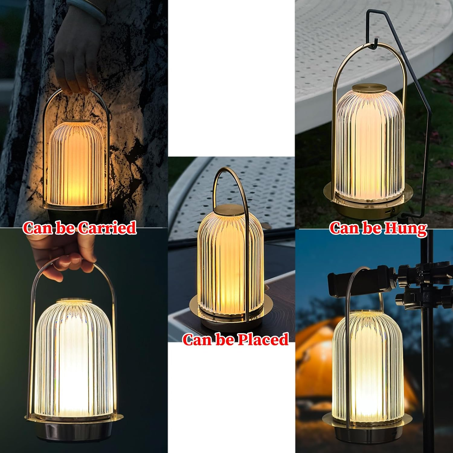 LED Table Lamp, Cordless Rechargeable, 3 Colour Stepless Dimming, Touch Control, Portable Night Light (Modern, Small+26#) image number 3